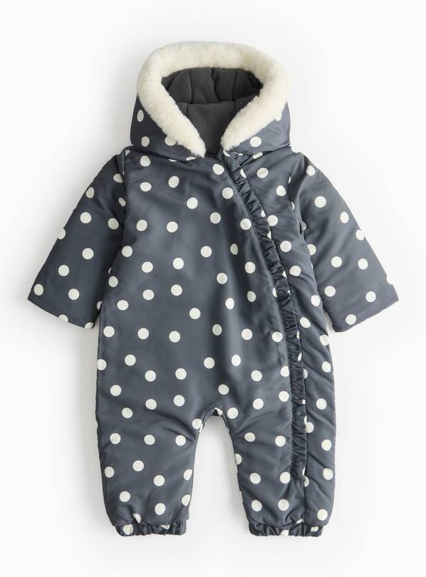 Mono Polka Dot Heavy Snowsuit 12-18 months